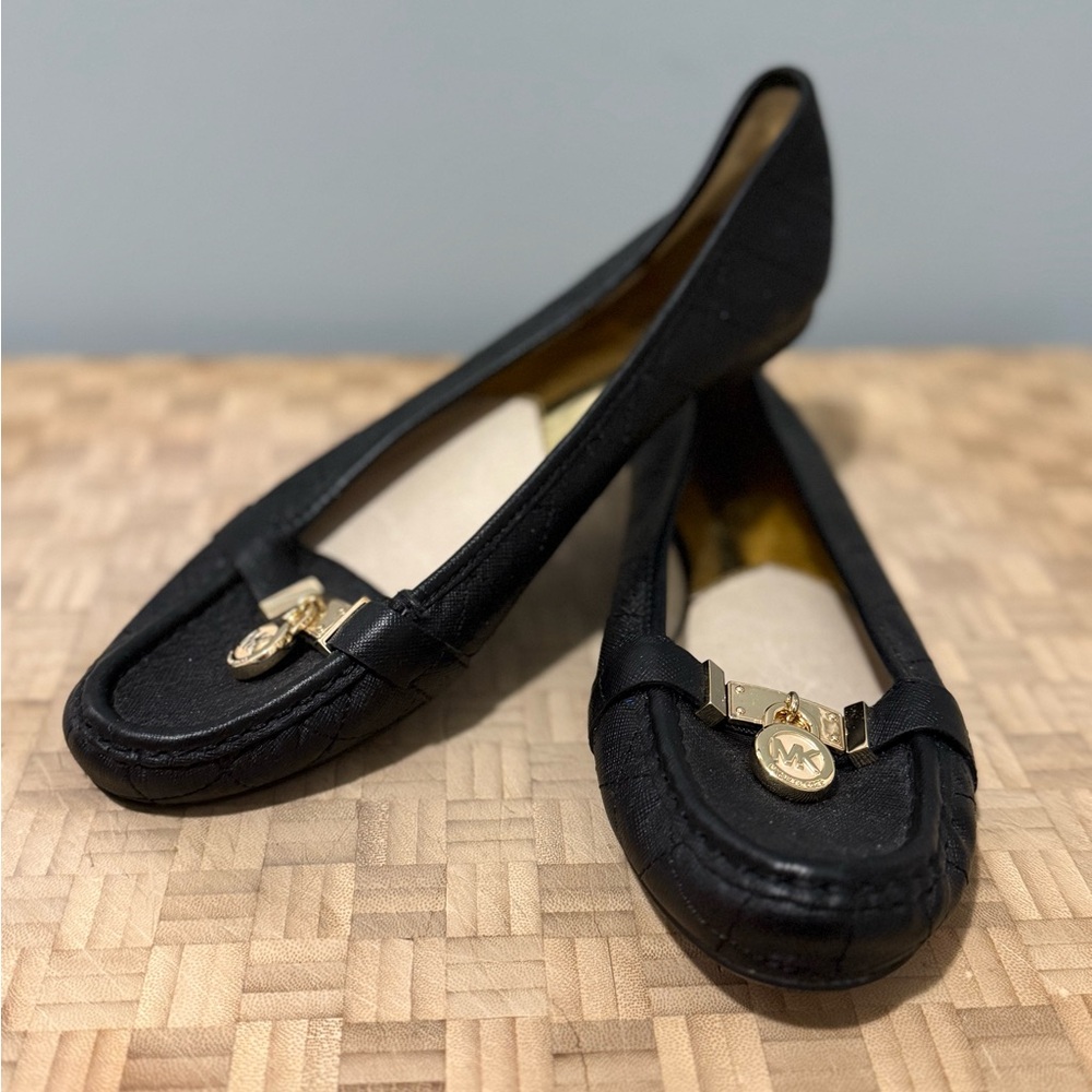 Michael Kors Women's Hamilton Moc Loafers Shoes Black Size 9
